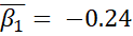 the mean of the beta-one posterior predictive distribution is -0.24